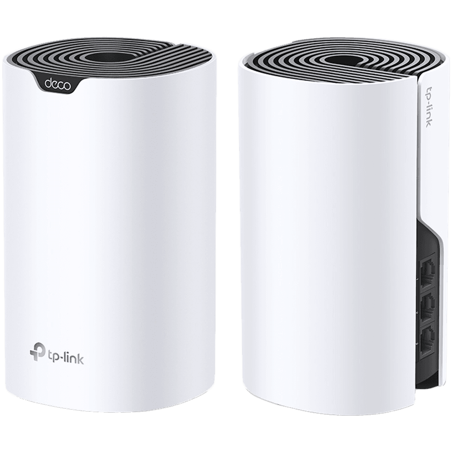 TP-Link Deco S7(2-pack) AC1900 Whole Home Mesh Wi-Fi System, 600 Mbps at 2.4 GHz +1300 Mbps at 5 GHz, 3× Internal Ant., 3× Gigabit Ports (WAN/LAN auto-sensing),Deco App,Router/AP Mode, IPv6,IPTV,Parental Controls,QoS, 3x3 MU-MIMO, Beamforming,100+d
