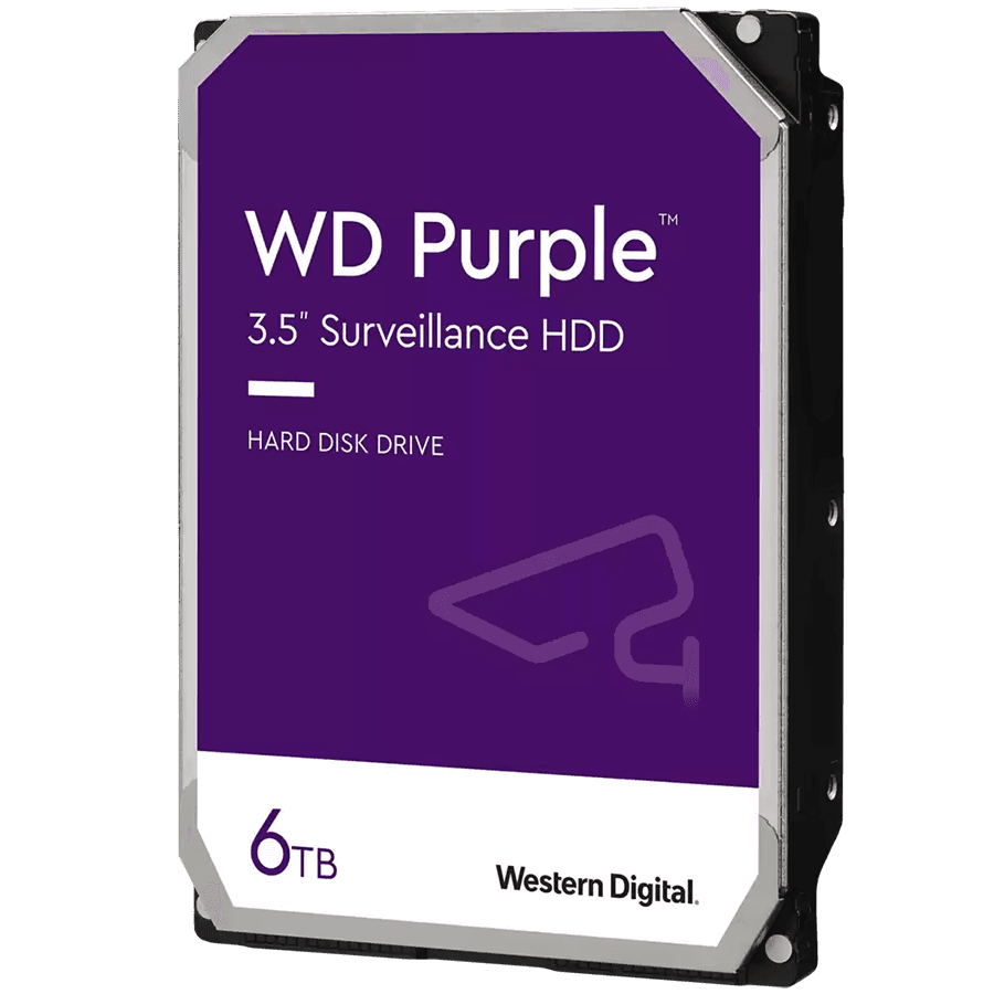 HDD Video Surveillance WD Purple 6TB CMR, 3.5'', 256MB, SATA 6Gbps, TBW: 180