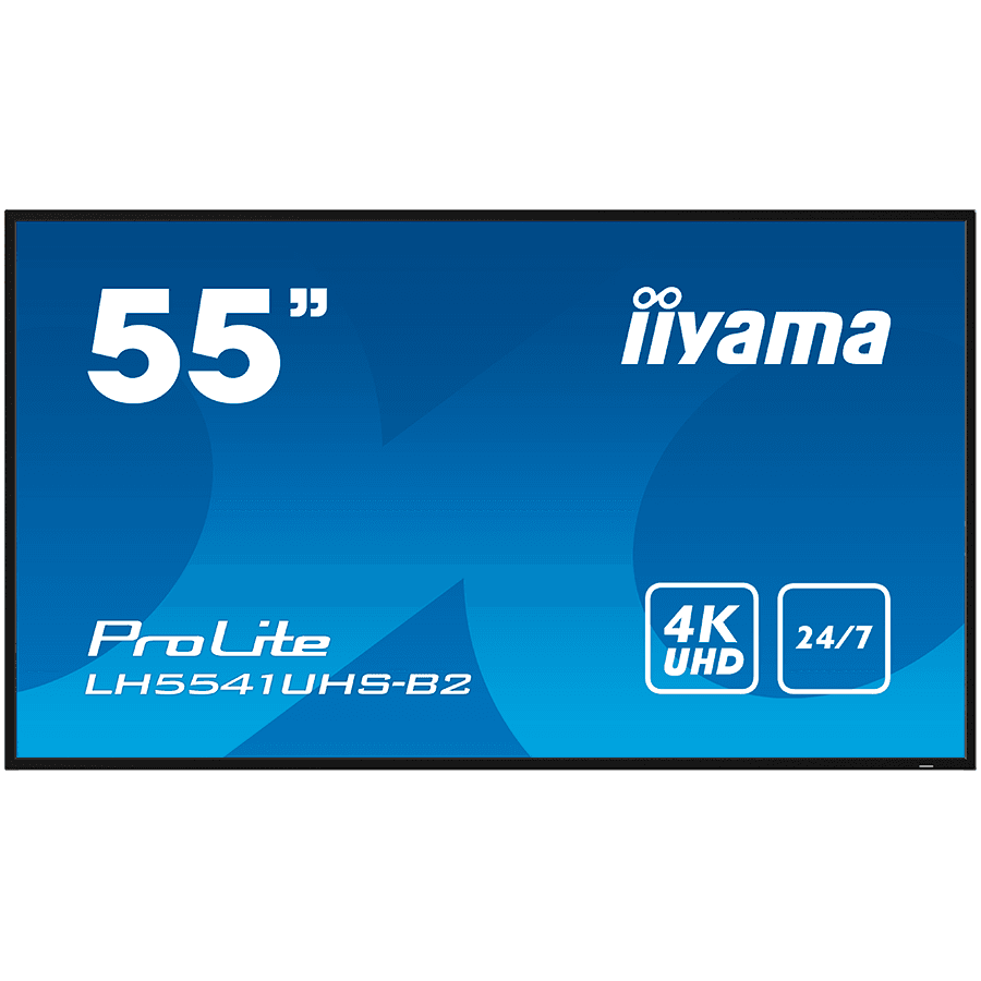 IIYAMA LFD LH5541UHS-B2 55" Professional Digital Signage display with 4K UHD resolution and 24/7 operating time 500 cd/m²  1200:1 8ms landscape, portrait