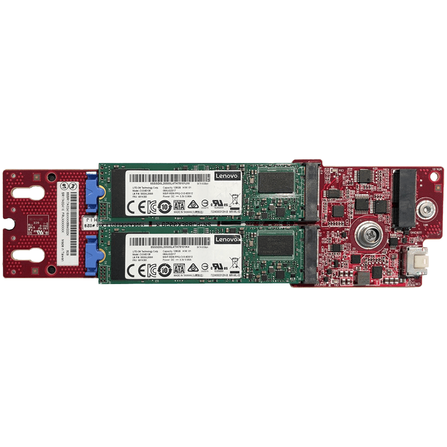 Lenovo ThinkSystem M.2 SATA 2-Bay RAID Enablement Kit (supports 2 SATA drives with RAID); ThinkSystem v2 servers;
