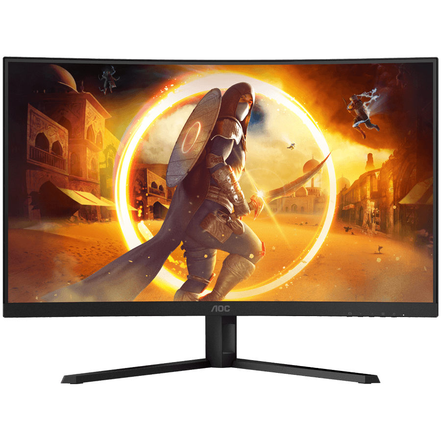 AOC Monitor Gaming CQ32G4VE Curved  31.5” FAST VA, 16:9, 2560x1440, 180Hz, 0.5ms, 300 cd/m2, 3500:1, Audio, HDMI, DP, 3-sided frameless, Adaptive Sync, Tilt, Black-Red, VESA 3y