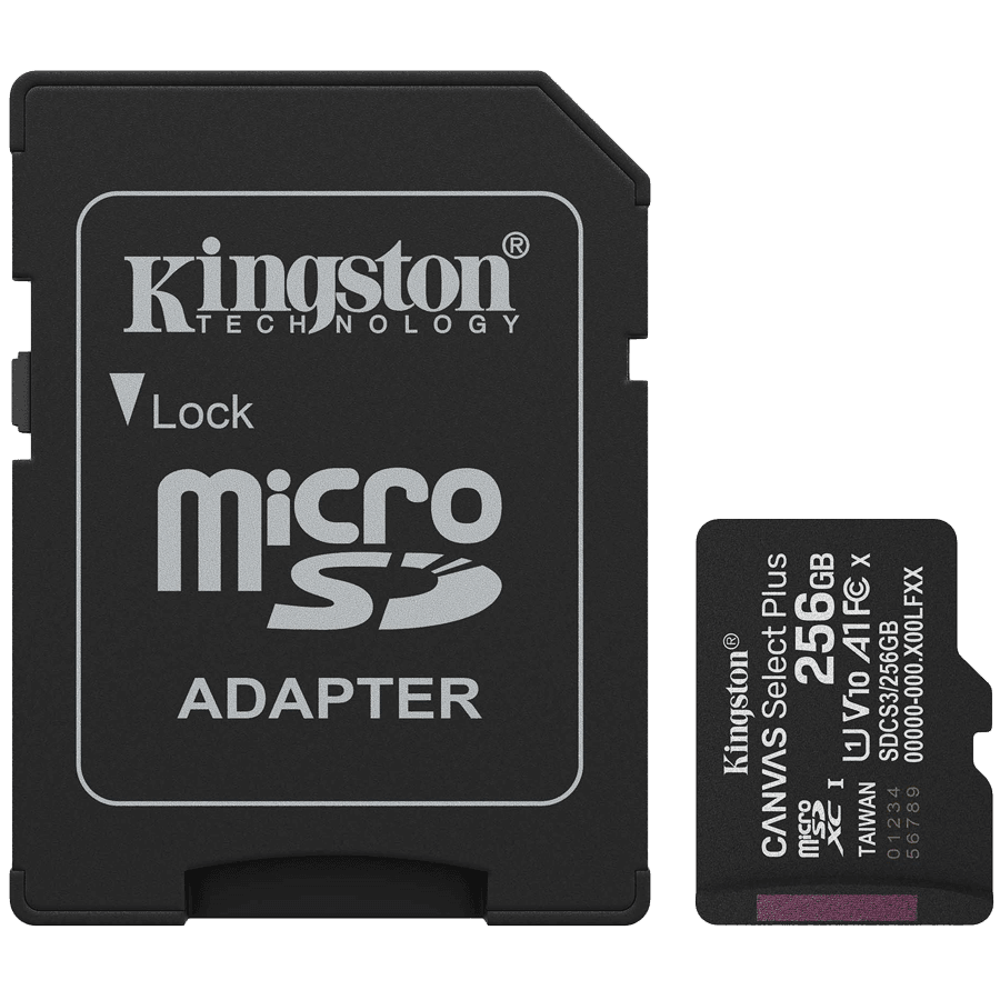 Kingston 256GB microSDXC Canvas Select Plus Gen3 150MB/s A1 Card + Adapter