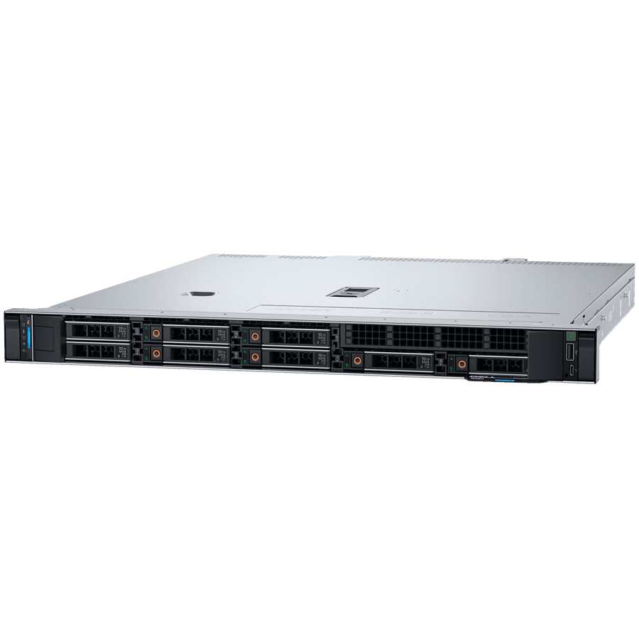 DELL EMC PowerEdge R360, 8x2.5", Intel Xeon 6 Performance 6315P 2.8G, 4C/4T, 32GB UDIMM 5600MT/s ECC, 1x480GB SSD SATA RI, PERC H355 Front, iDRAC9 Enterprise, PS 2x700W, TPM 2.0 V6, BCM 5720 DP 1GbE, Sliding Rails, 3Y