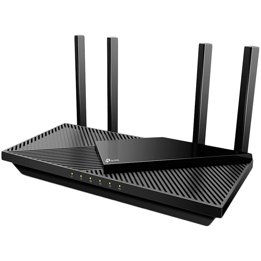 TP-Link Archer AX55 AX3000 Dual Band Gigabit Wi-Fi 6 Router,2402 Mbps(5 GHz) and 574 Mbps(2.4 GHz),4 external High-Performance antennas, 4 x G LAN Ports, 1 x G WAN port, 1 x USB 3.0, Dual-Core CPU,512 MB RAM,OFDMA,HomeShield,WPA3,Beamforming,OneMesh